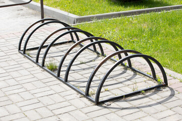 Bicycle rack with multiple compartments. Dedicated place for bicycles