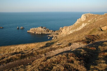La côte sauvage à la pointe du Millier en Finistère Cornouaille Bretagne France	