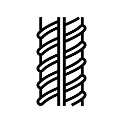 metallic rebar line icon vector. metallic rebar sign. isolated contour symbol black illustration