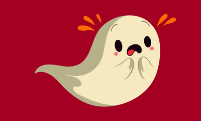 Halloween scared ghost cartoon