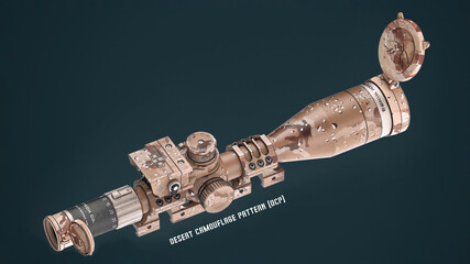 3D render of an optical sight with a ballistic computer for long-range shooting © jack_less