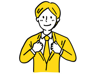 襟を正す 清潔 服装の乱れ 男性 シンプル イラスト