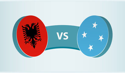 Albania versus Micronesia, team sports competition concept.