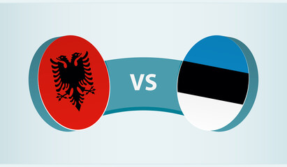 Albania versus Estonia, team sports competition concept.
