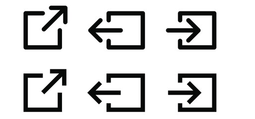 External, exit or entrance link symbol. Hyperlink chain icon. Download, share, and load pictogram. Flat label vector. Open page icon