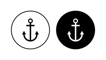 Anchor icon set. Anchor symbol logo. Anchor marine icon.