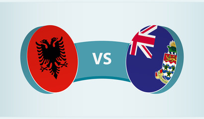 Albania versus Cayman Islands, team sports competition concept.