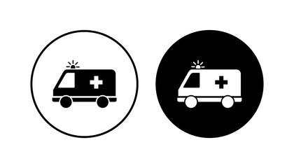 Ambulance icon set. ambulance truck icon vector. ambulance car