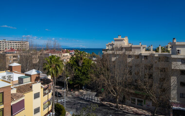 Fototapeta na wymiar View from the roof of Torremolinos beach