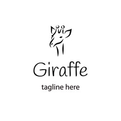 The giraffe's animal logo. Isolated vector illustration. Simple silhouette of a giraffe. Giraffe head
