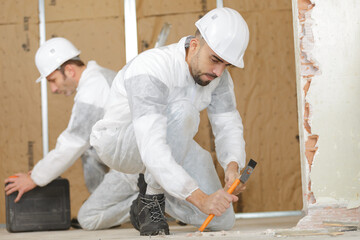 portrait of contractor on site