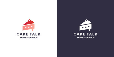 cake with talk logo design