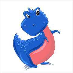 The cub of the most ancient animals of the planet Earth are dinosaurs. Dinosaur in cartoon style. Vector illustration of a dinosaur