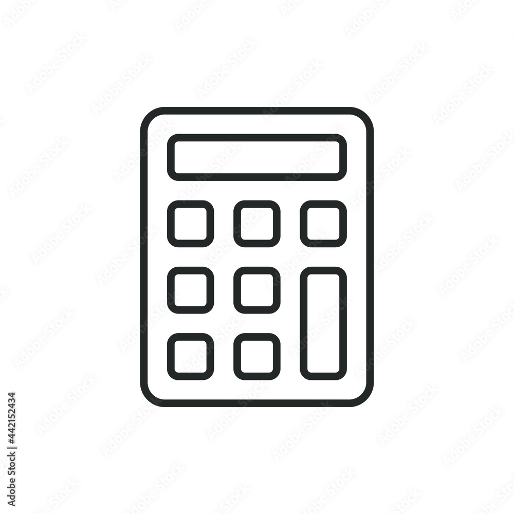Poster calculator icon. mathematic symbol. economy and finance sign. web interface and application button l