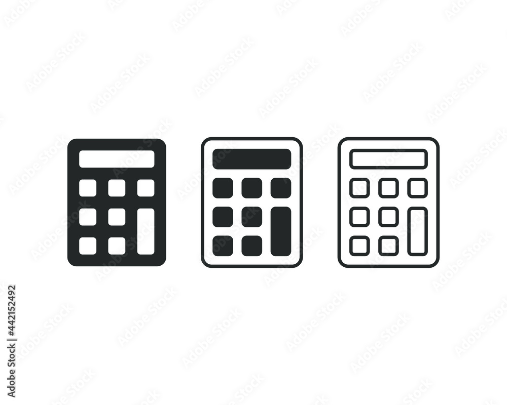 Poster calculator icon. mathematic symbol. economy and finance sign. web interface and application button l