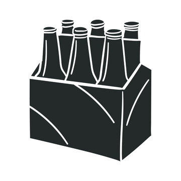 black beer bottles six pack clip art preview