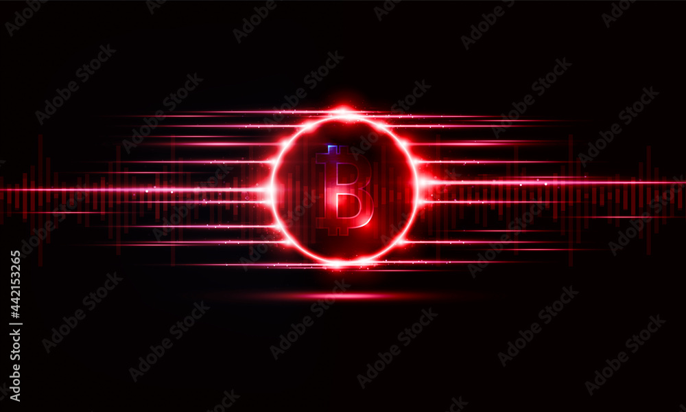 Poster abstract business start up light out technology background hitech communication bitcoin is down in f