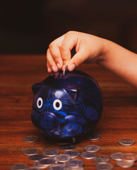 save in a piggy bank 
