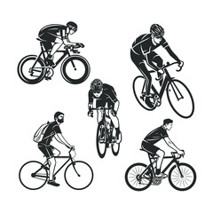 Bicycles illustrations set.