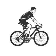 Cyclist. Bike illustration.
