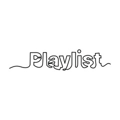 one line continuous drawing playlist word