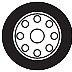 black and white button