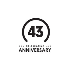 Obraz premium 43th year anniversary logo design template