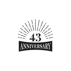 43th year anniversary logo design template