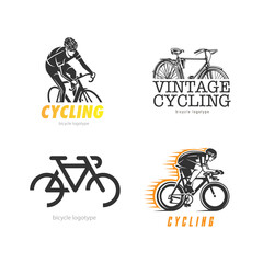 Bicycles logotypes set.