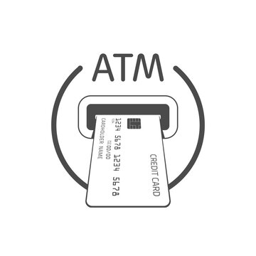 Bank atm machine slot icon. Payment terminal, Shopping symbol. Insert credit card sign. Designed for software and web interface toolbars and menu. Vector illustration EPS 10.