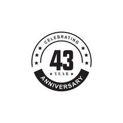 43th year anniversary logo design template