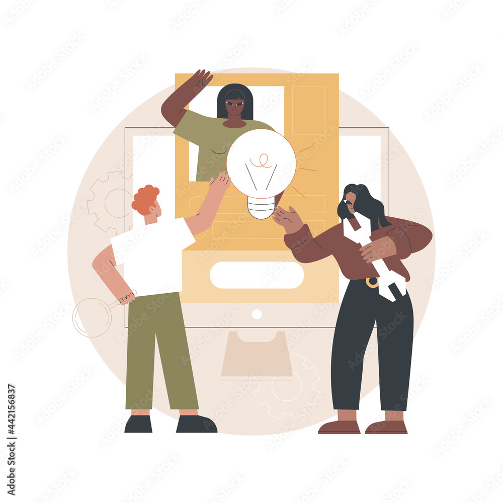 Aufkleber innovative solution abstract concept vector illustration. innovative technological solution, problem