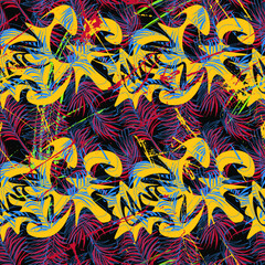 Seamless abstract pattern with tropical motifs