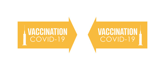 Covid-19 vaccination.  Flat vector badge.