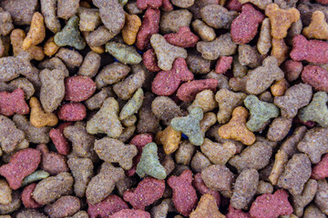 Texture of pet food for the background