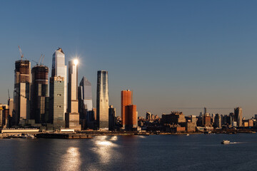 Modern Hudson Yards Skyline in New York City along the Hudson River