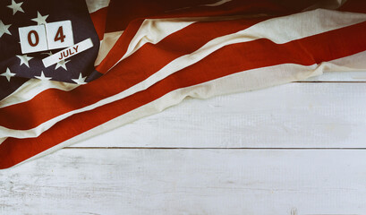 USA national holidays American flag wooden background Independence day