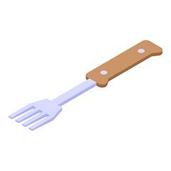 Bbq fork icon isometric vector. Grill barbecue spatula. Cutlery utensil