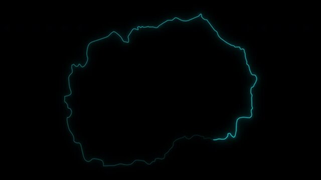 Animated Outline Map of Macedonia with Districts