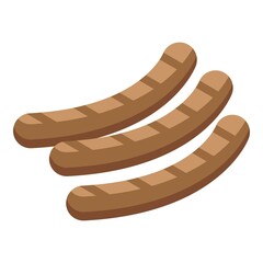 Grilled sausage icon isometric vector. Grill bbq sausage. Hot grilled pork meat