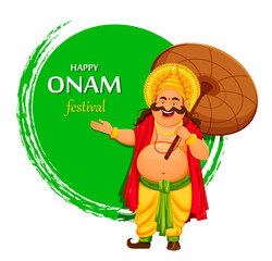 Happy Onam festival in Kerala. King Mahabali