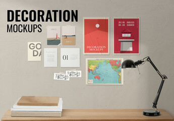 Posters Mockup with Study Table