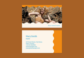 Editable Summer Design Business Card Layout