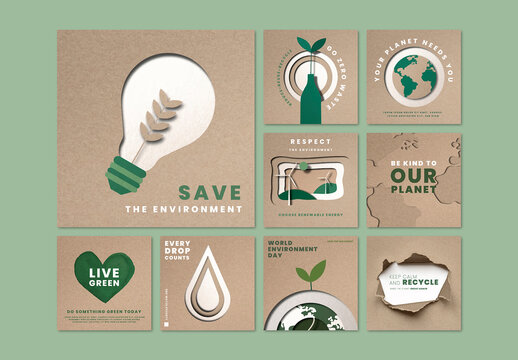 Save the Planet Layout for World Environment Day Campaign