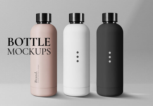Stainless Steel Bottle Mockup in Minimal Design