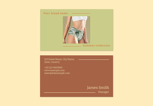 Editable Tropical Name Card