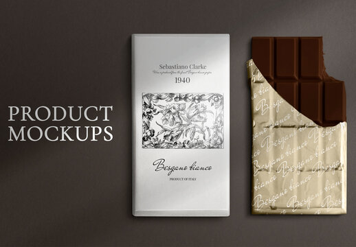Chocolate Bar Packaging Design Mockup