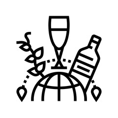 wine tourism line icon vector. wine tourism sign. isolated contour symbol black illustration