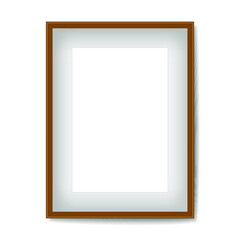 Brown blank frame isolated on a white background