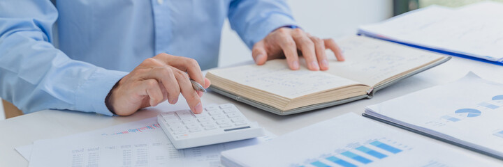 Investment planing and strategy concept, Financial data analysis graph business analytics and intelligence of finance performance..